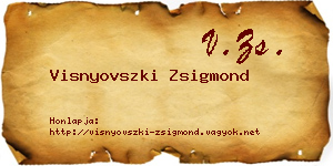 Visnyovszki Zsigmond névjegykártya